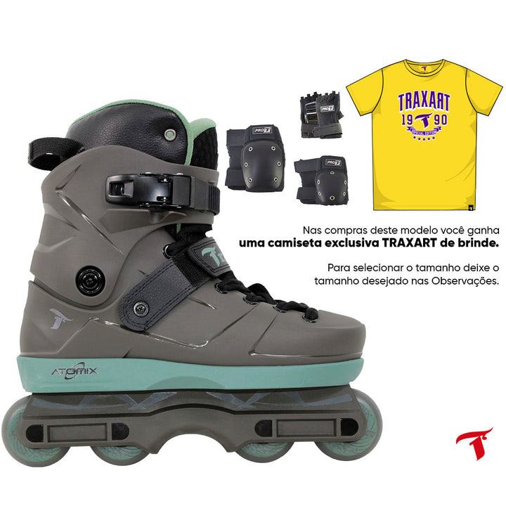 Patins Atomix Verde + Protetor DG-300