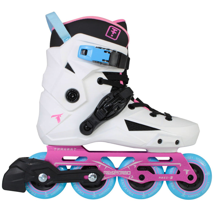 Patins Revolt Turbo Branco com Freio - 80mm ABEC-9 Cromo