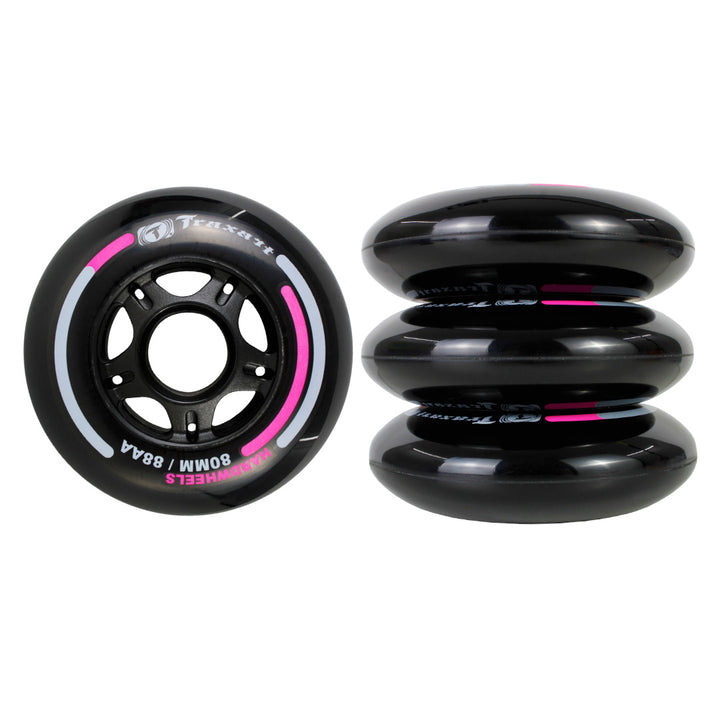 Jogo de Rodas Fitness Hardwheels 80mm/88AA - Preto