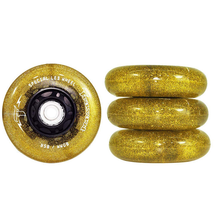 Jogo de Rodas Glitter LED Special Dourada 80mm/85A