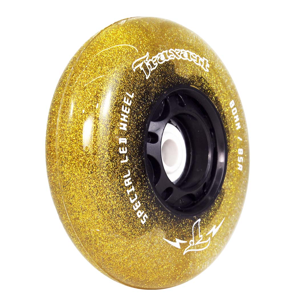 Jogo de Rodas Glitter LED Special Dourada 80mm/85A