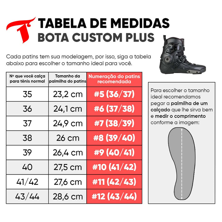 Patins Custom Plus Preta + Base Switch + Rodas Slide 80mm