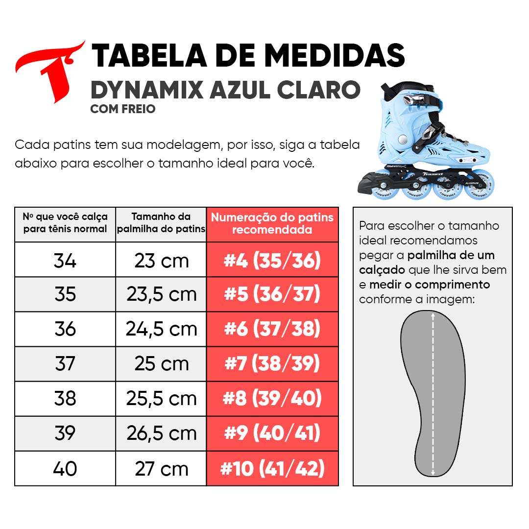 Patins Dynamix Azul com freio - 80mm ABEC-7