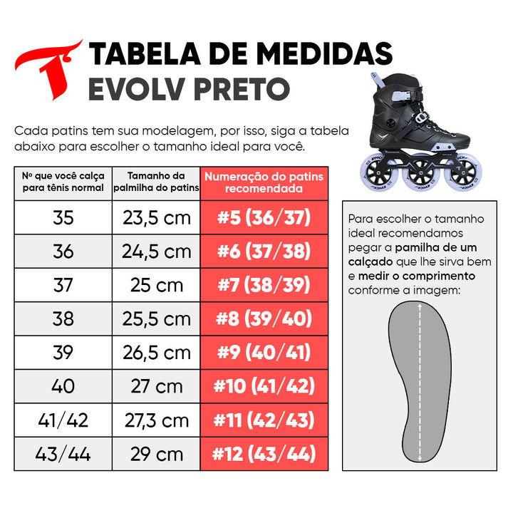 Patins Inline 3 Rodas EVOLV – 110mm HR ABEC-9 Cromo