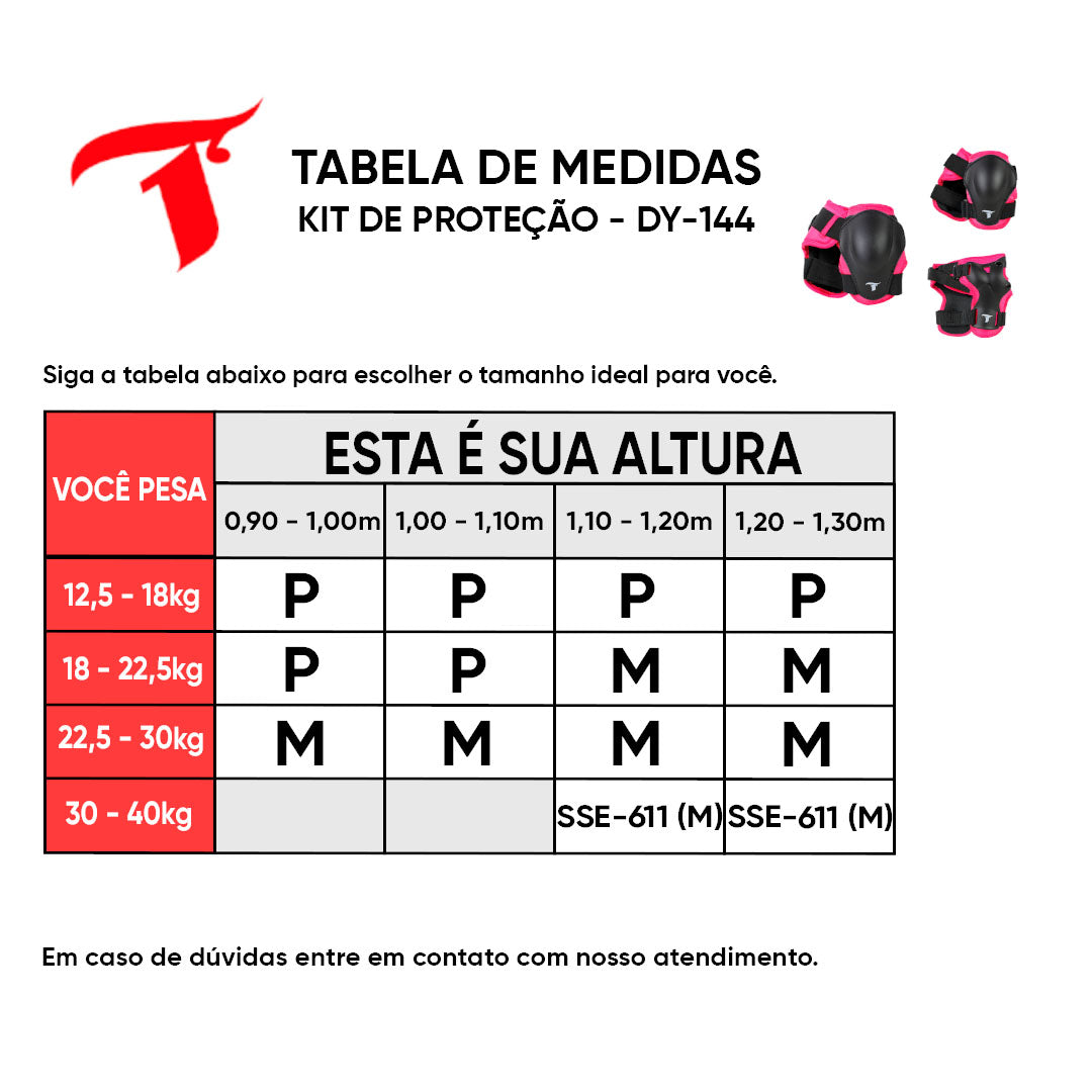Kit Protetor Infanto Juvenil Rosa - DY-144