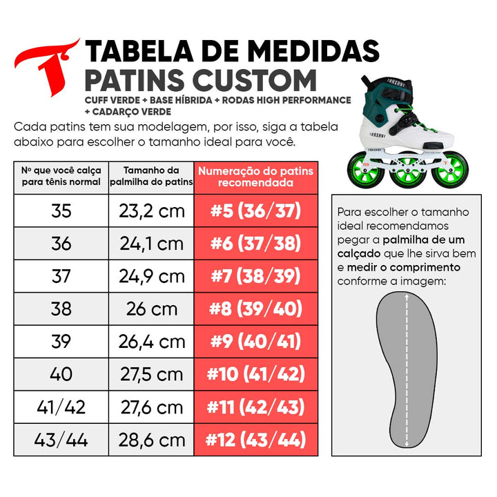 Patins Custom Personalizado Branco e Verde