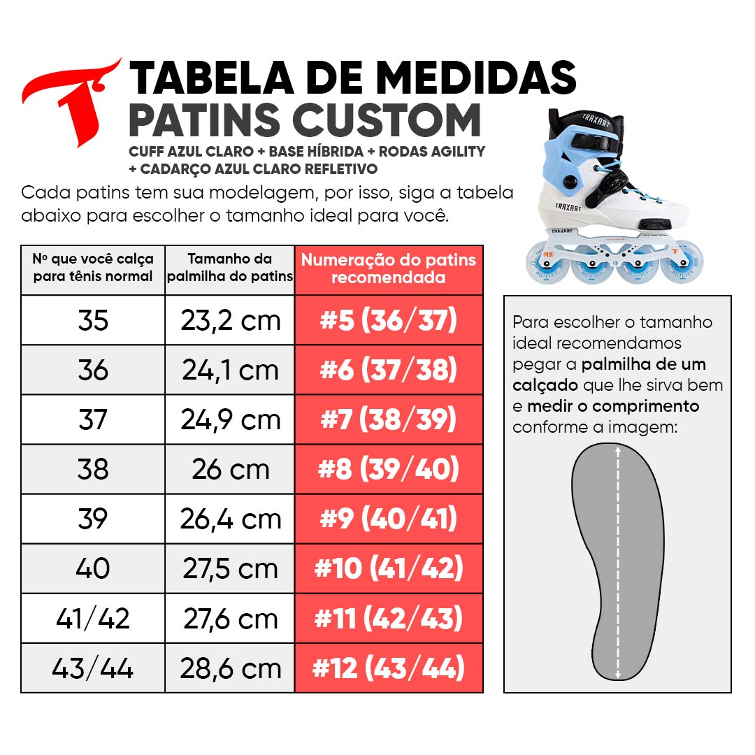 Patins Custom Personalizado Branco e Azul