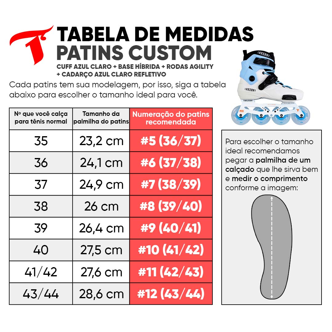 Patins Custom Personalizado Branco e Azul