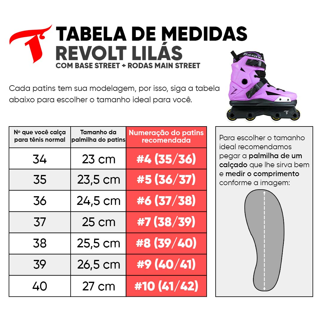 Patins Revolt Lilás com Base Street - 57mm ABEC-9