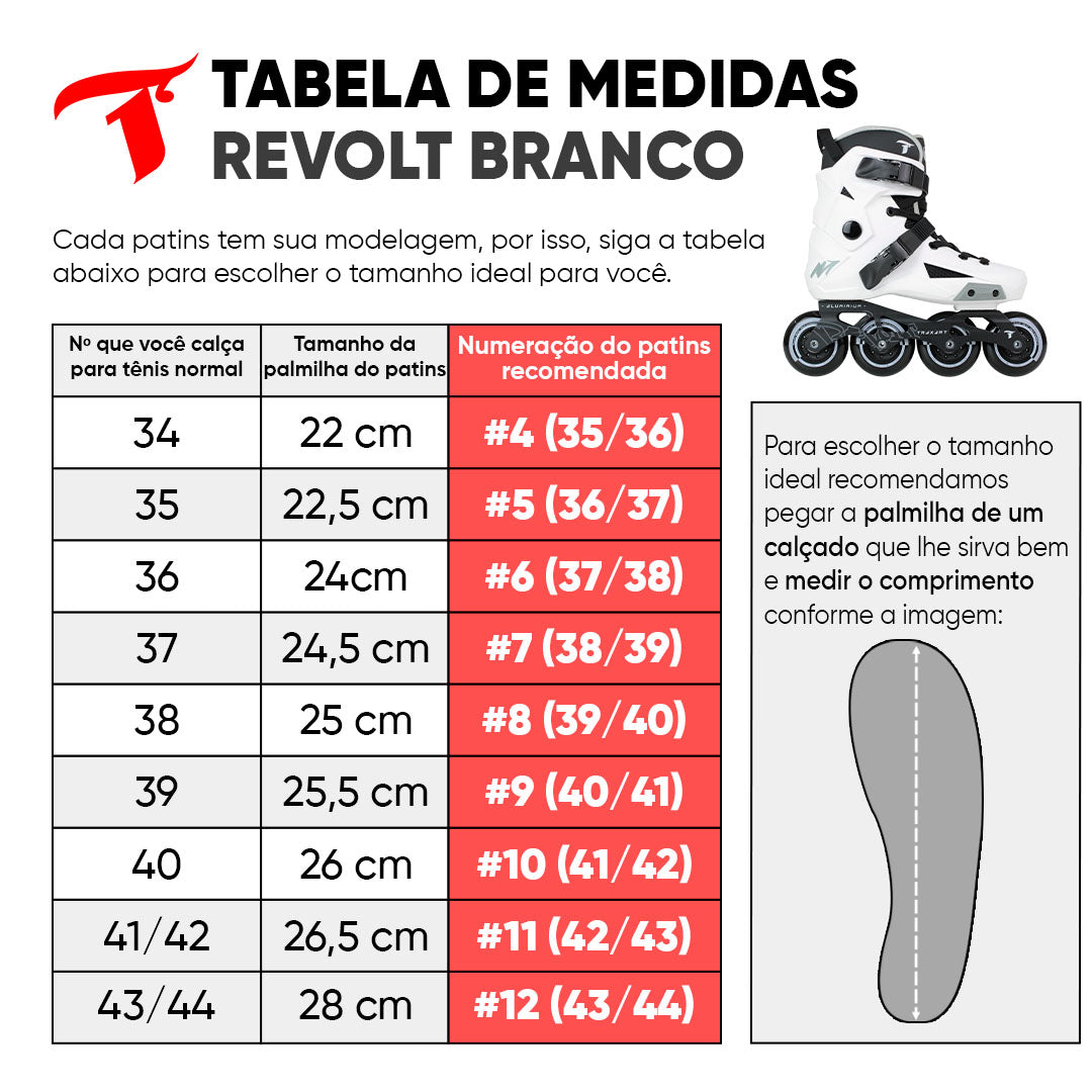 Patins Revolt Branco com Base Street - 57mm ABEC-9
