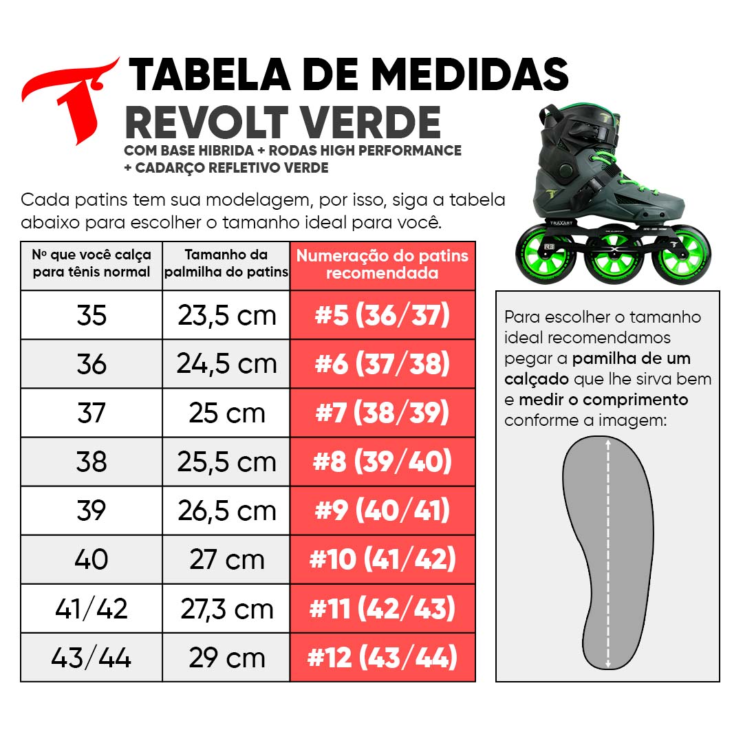 Patins Revolt Verde + Base Hibrida + Rodas High Performance 110mm/85A