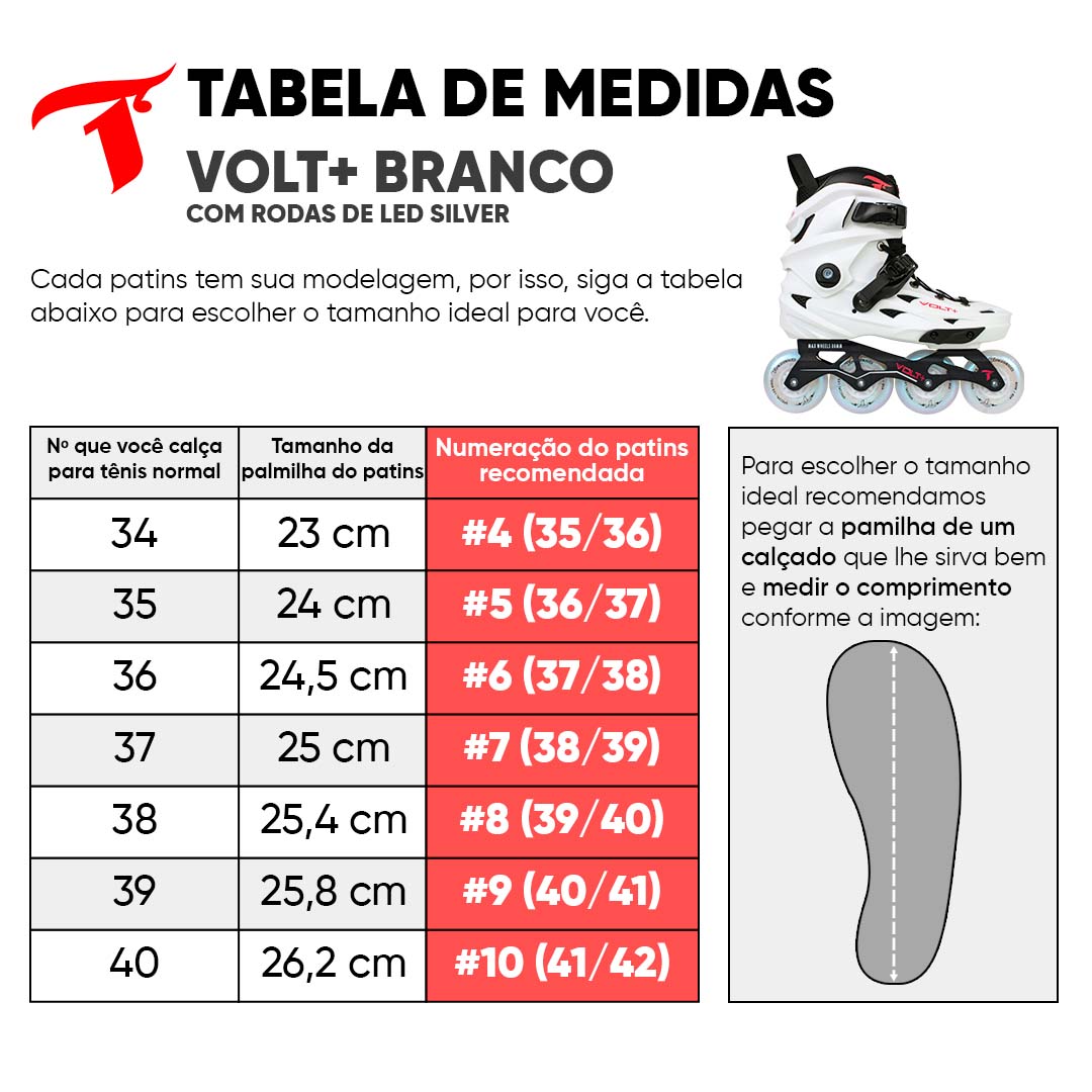 Kit Intermediário Volt Branco com Rodas LED + (Brinde)