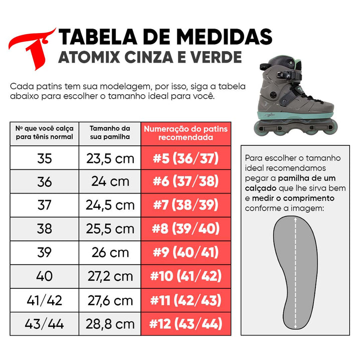 Patins Atomix Verde + Protetor DG-300
