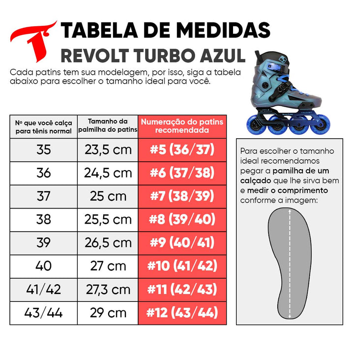 Patins Revolt Turbo Metallic Azul - 80mm ABEC-9 Cromo