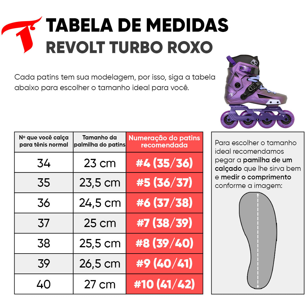 Patins Revolt Turbo Metallic Roxo - 2 em 1