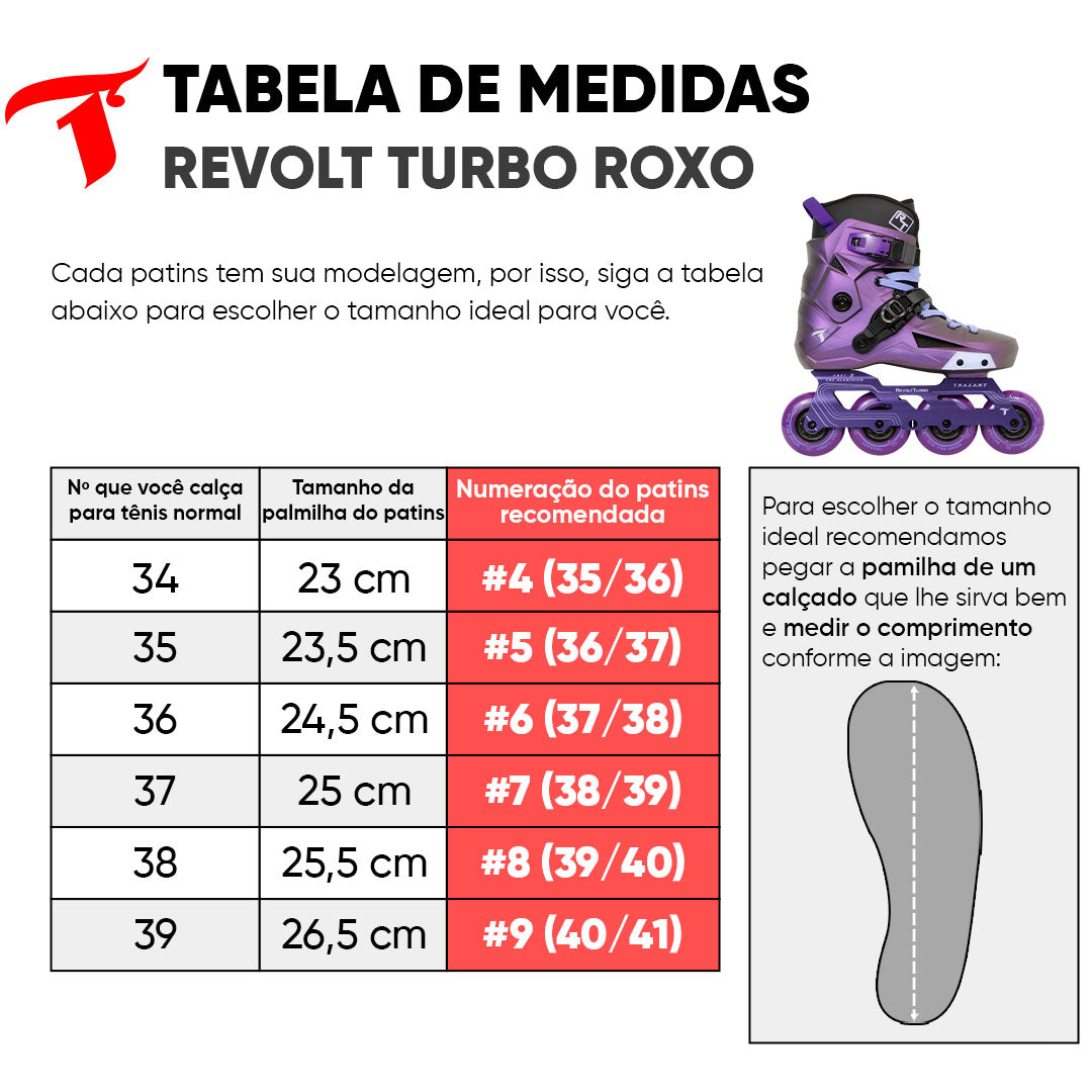 Patins Revolt Turbo Metallic Roxo - 80mm ABEC-9 Cromo