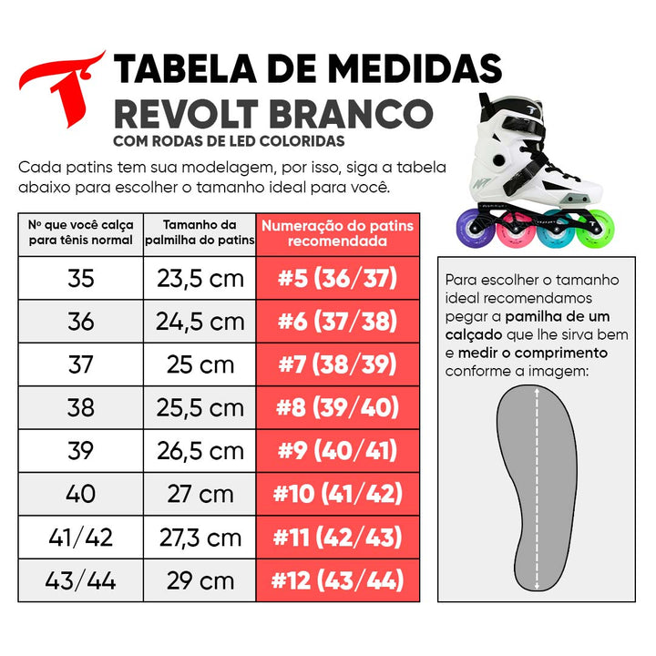 Kit Intermediário Revolt Branco com Rodas LED + (Brinde)
