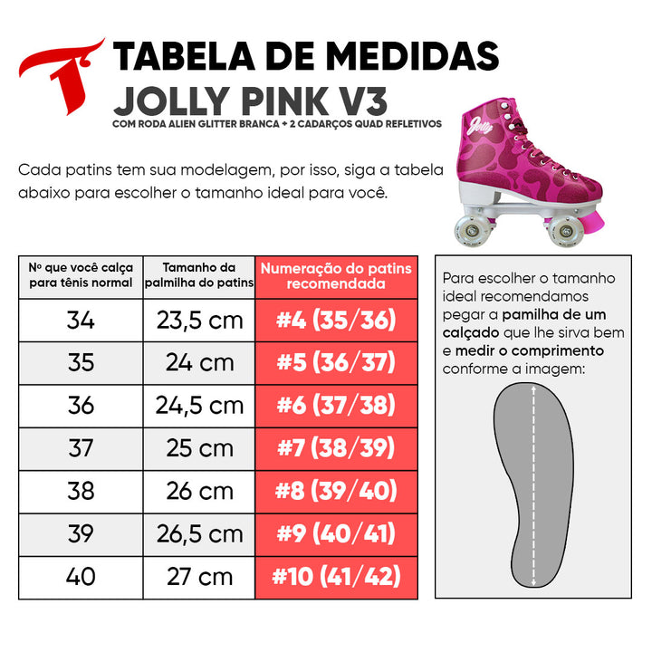 Patins Jolly Pink V3 Personalizado