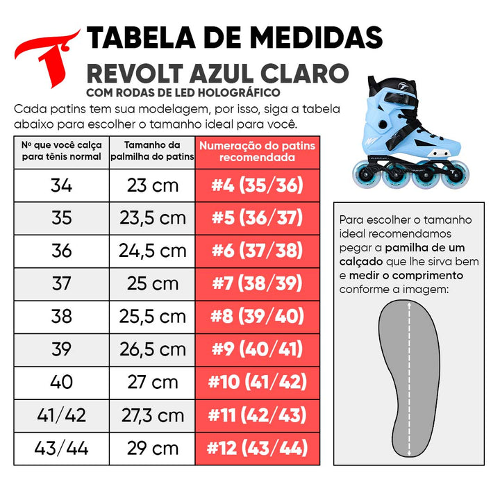 Kit Intermediário Revolt Azul Claro com Rodas LED + (Brinde)