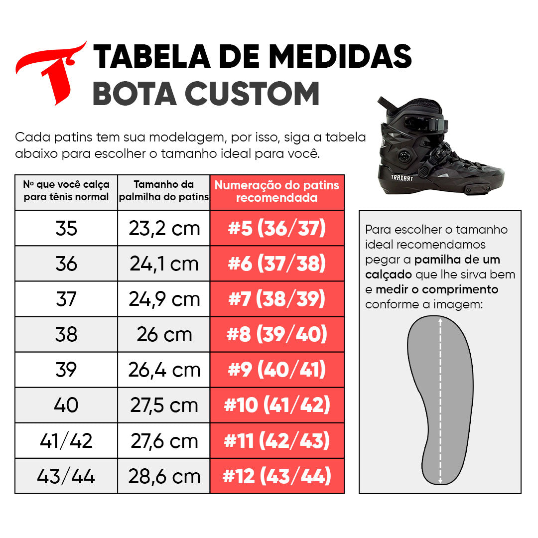 Bota Freestyle para patins Traxart Custom