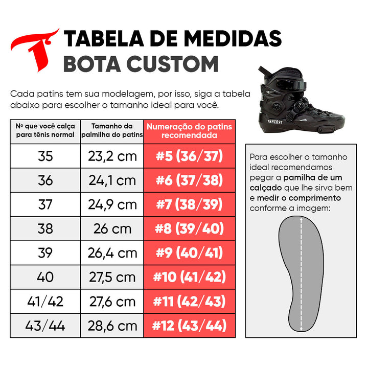 Bota Freestyle para patins Traxart Custom