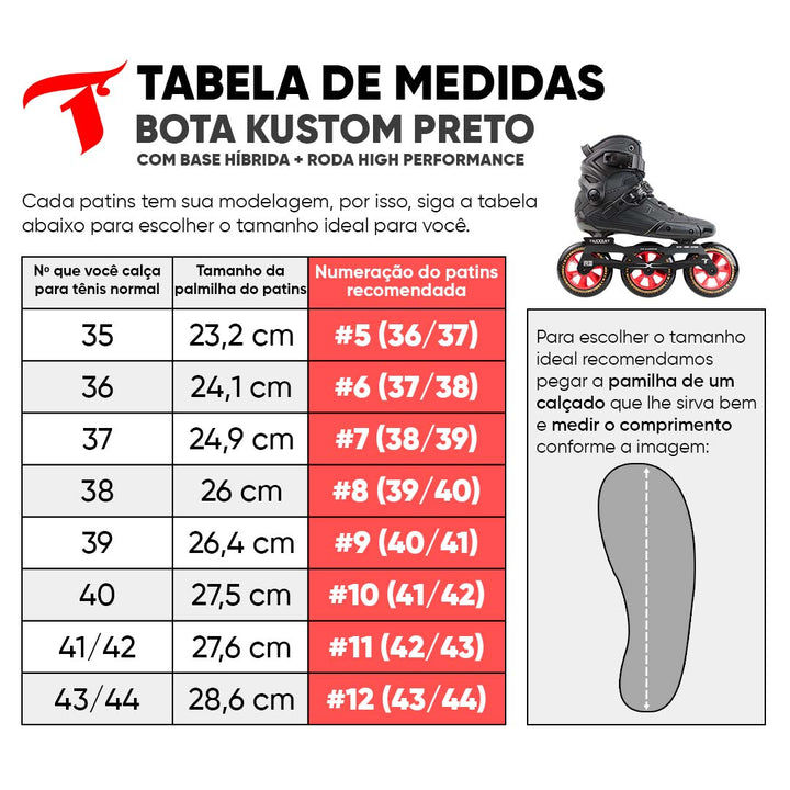 Bota Kustom Carbono Preto + Base Hibrida + Rodas High Performance 110mm/85A