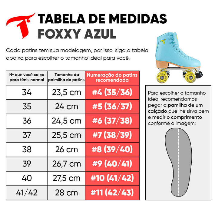 Patins Foxxy Azul - 58mm x 32mm ABEC-5