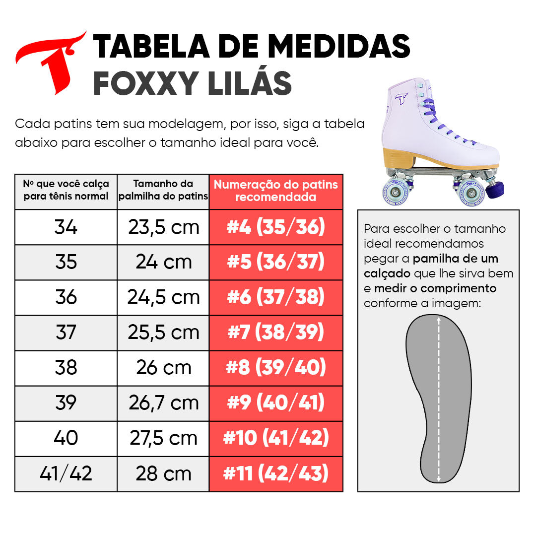 Patins Quad Foxxy LED Lilás – 58mm ABEC-9