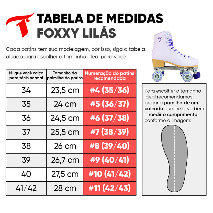 Patins Quad Foxxy LED Lilás – 58mm ABEC-9
