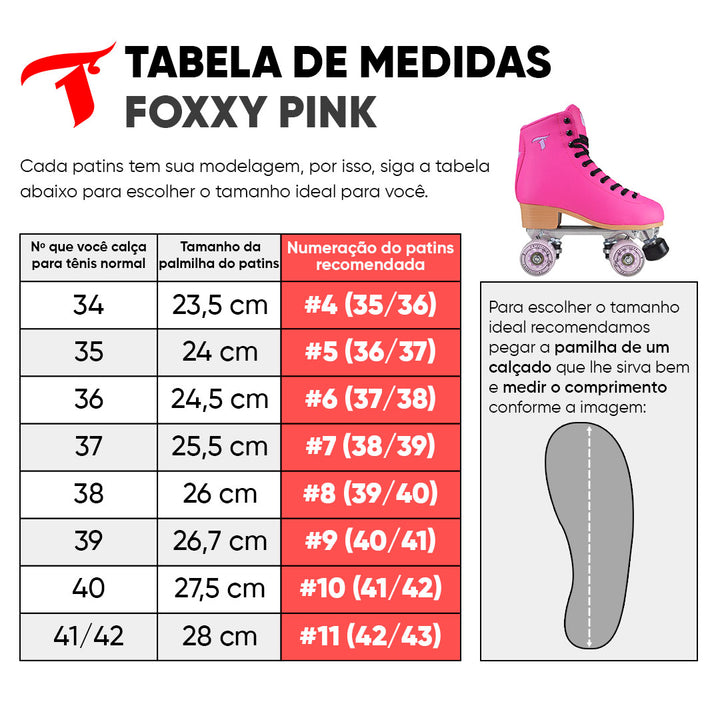 Patins Foxxy Pink - 58mm x 32mm ABEC-5