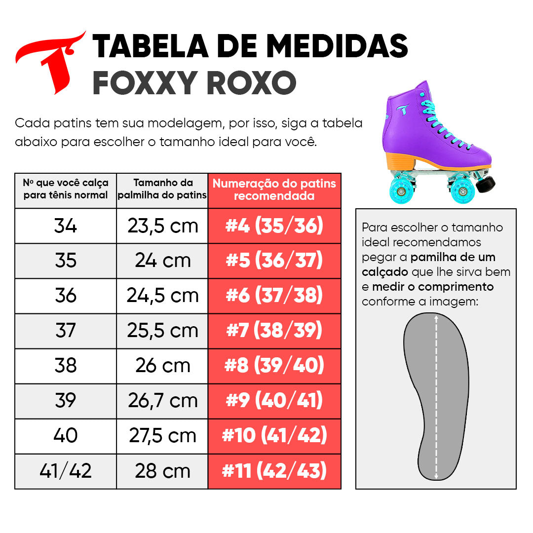 Patins Foxxy Roxo - 58mm x 32mm ABEC-5