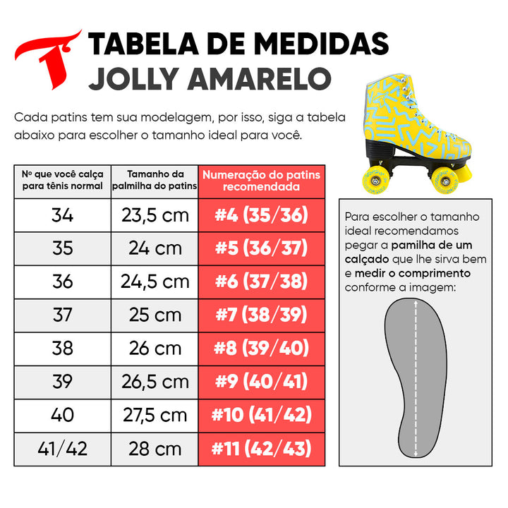 Patins Jolly Amarelo Azul - 58mm x 32mm ABEC-7