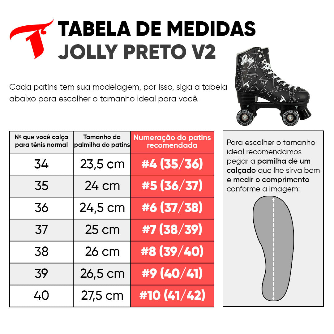 Patins Jolly Preto V2 - 58mm x 32mm ABEC-7