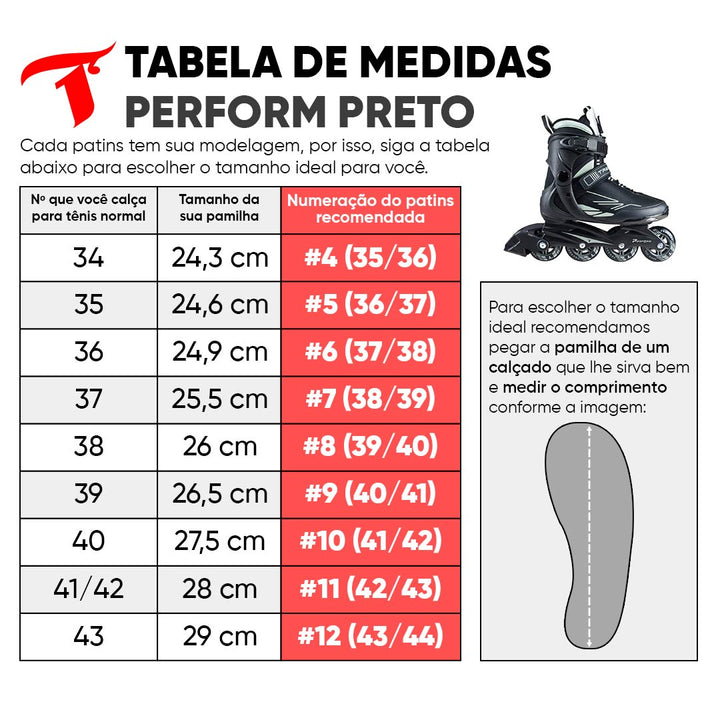 Patins Perform Preto - 80mm ABEC-5