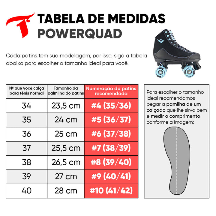 Patins Powerquad - 58mm x 32mm ABEC-5