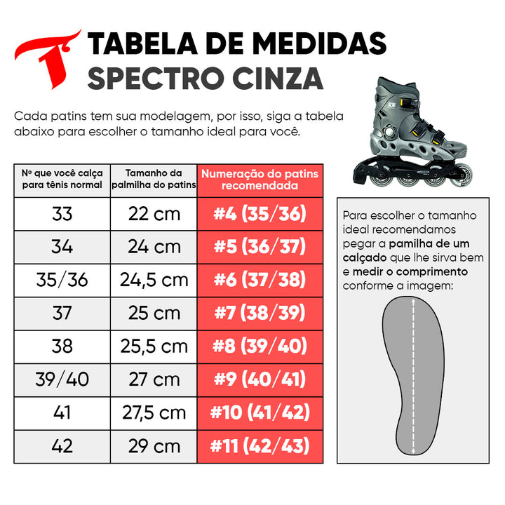 Patins Spectro Cinza - 72mm ABEC-5