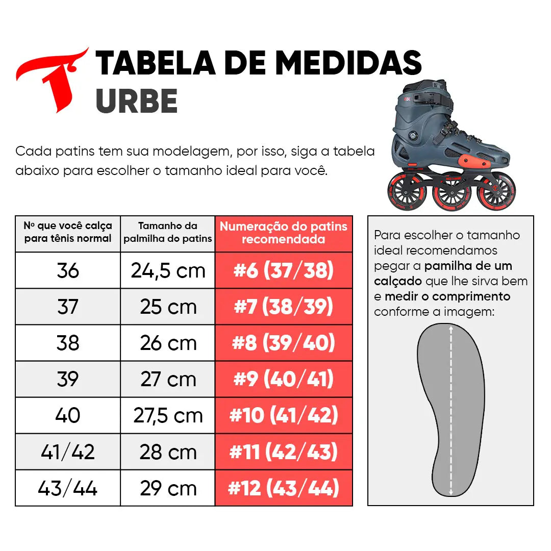 Patins Urbe - 110mm ABEC-7 Cromo