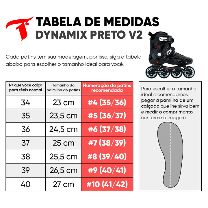 Patins Dynamix Preto V2 - 80mm ABEC-7