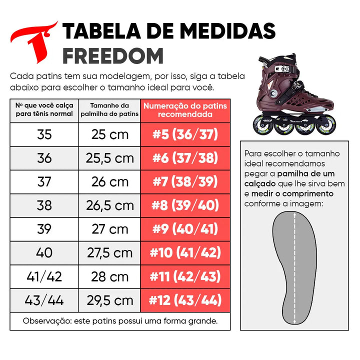 Patins Freedom - 80mm ABEC-9 Cromo