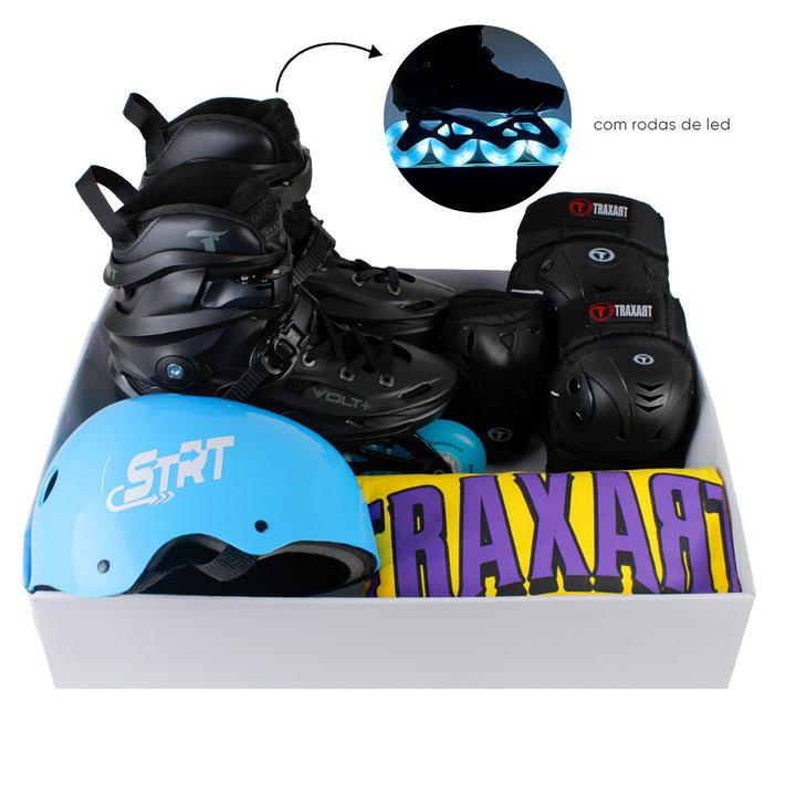 Kit Intermediário Volt Preto com Rodas LED + (Brinde)