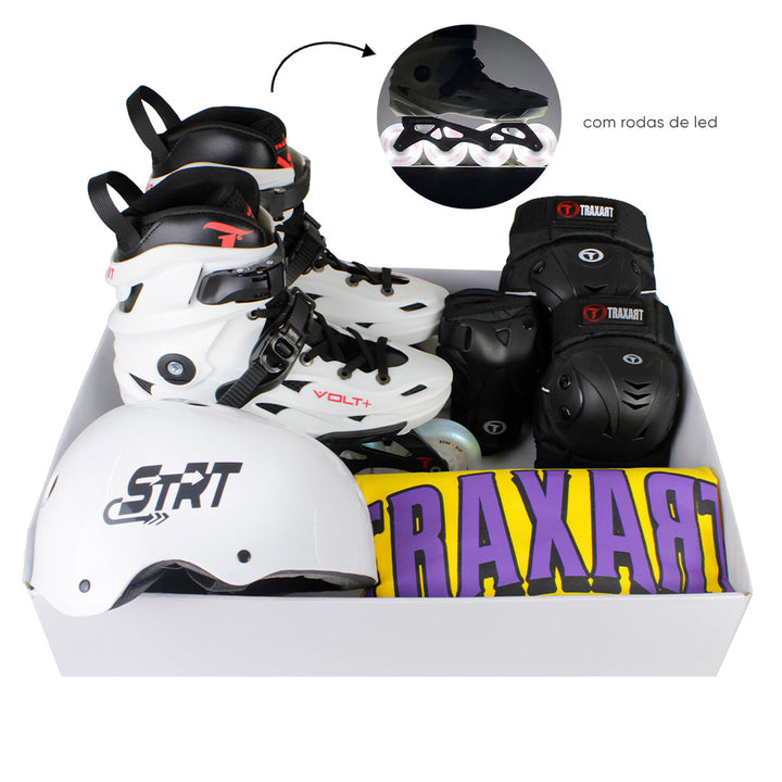 Kit Intermediário Volt Branco com Rodas LED + (Brinde)