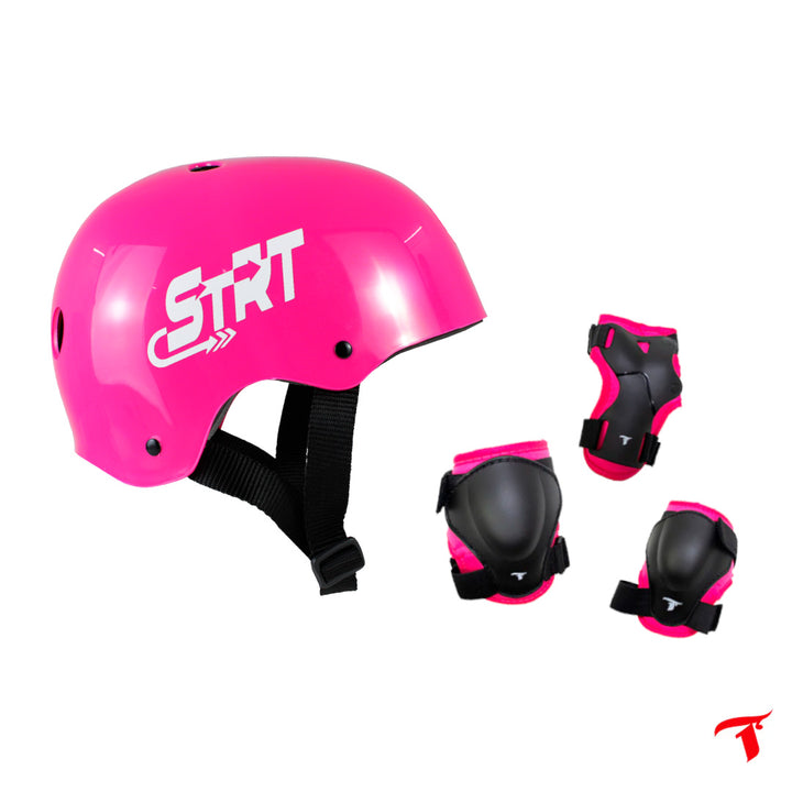 Kit Capacete STRT Pink+ Protetor Infantil Pink