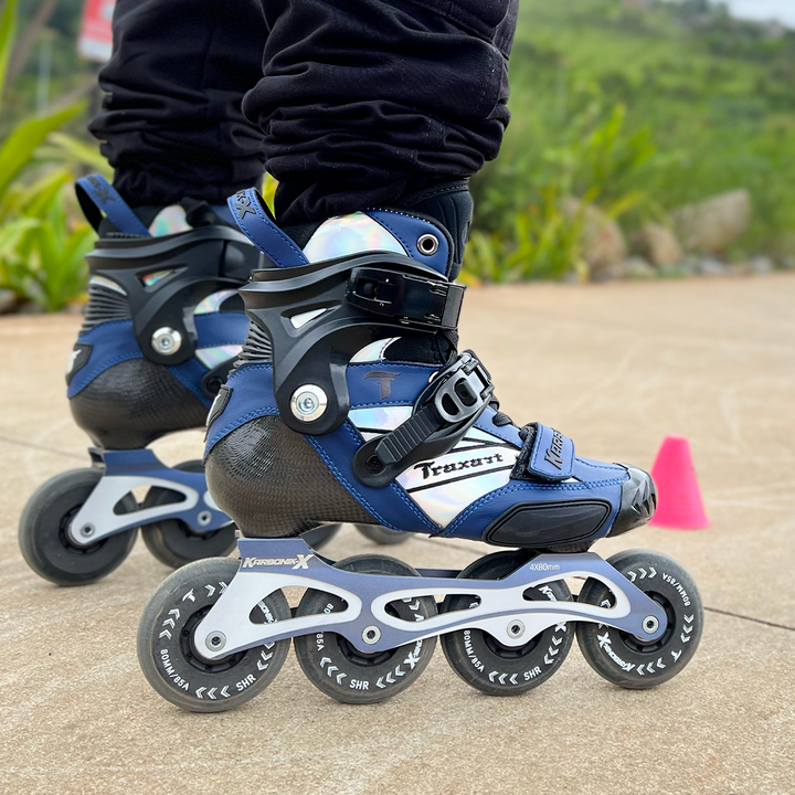 Patins Karbonik-X Azul - 80mm ABEC-9 Cromo