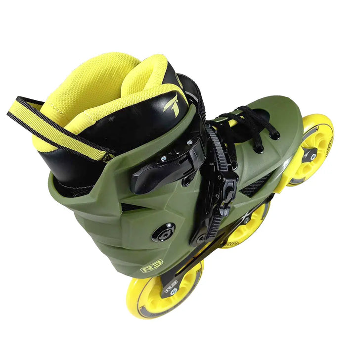 Patins R3 Verde/Amarelo - 110mm ABEC-9 Cromo