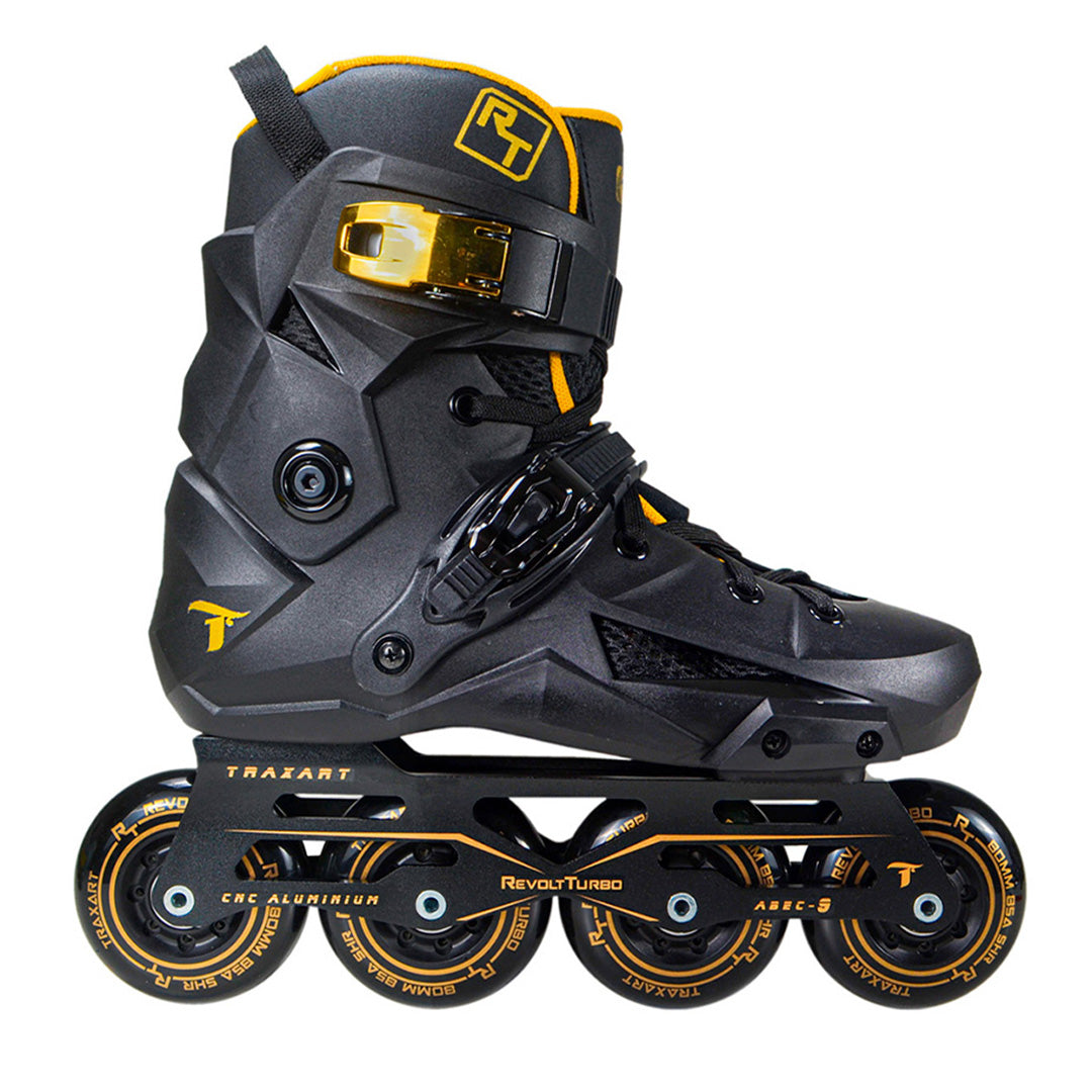 Patins Revolt Turbo Black Gold - 80mm ABEC-9 Cromo