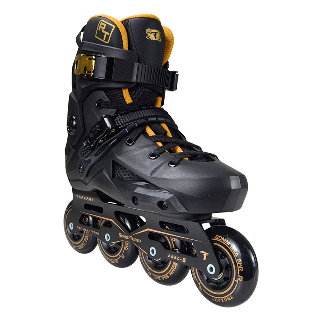 Patins Revolt Turbo Black Gold - 80mm ABEC-9 Cromo