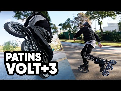 Patins Volt+ 3 Preto/Cinza - 110mm ABEC-9 Cromo