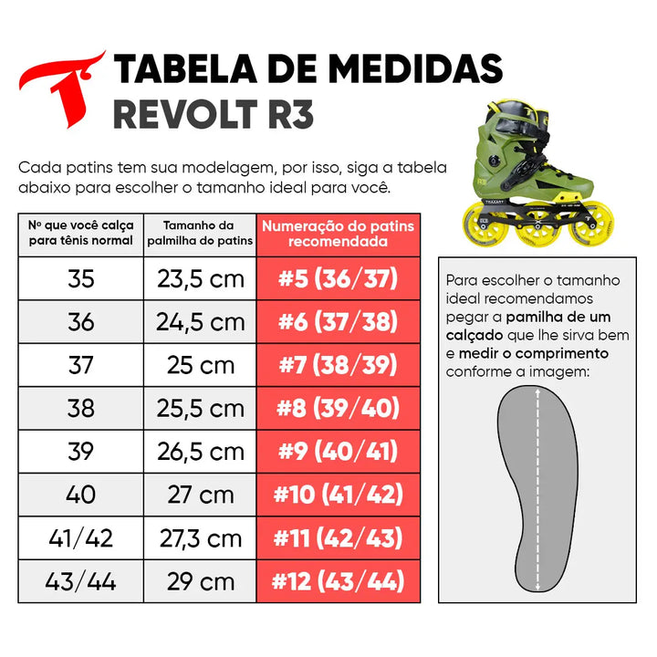 Patins R3 Verde/Amarelo - 110mm ABEC-9 Cromo