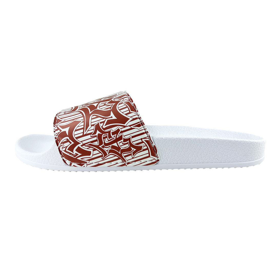 Chinelo Slide Traxart Branco com Vermelho DX-090