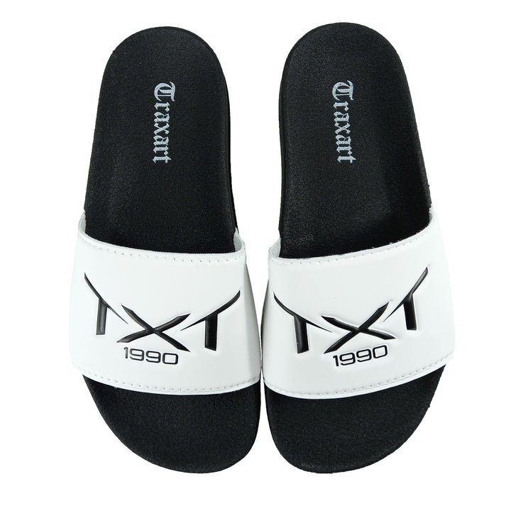 Chinelo Slide Traxart Preto com Branco DX-087